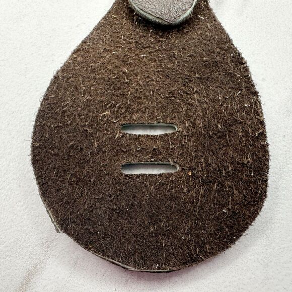 Soft Brown Leather Keychain Keyring - Picture 8 of 8